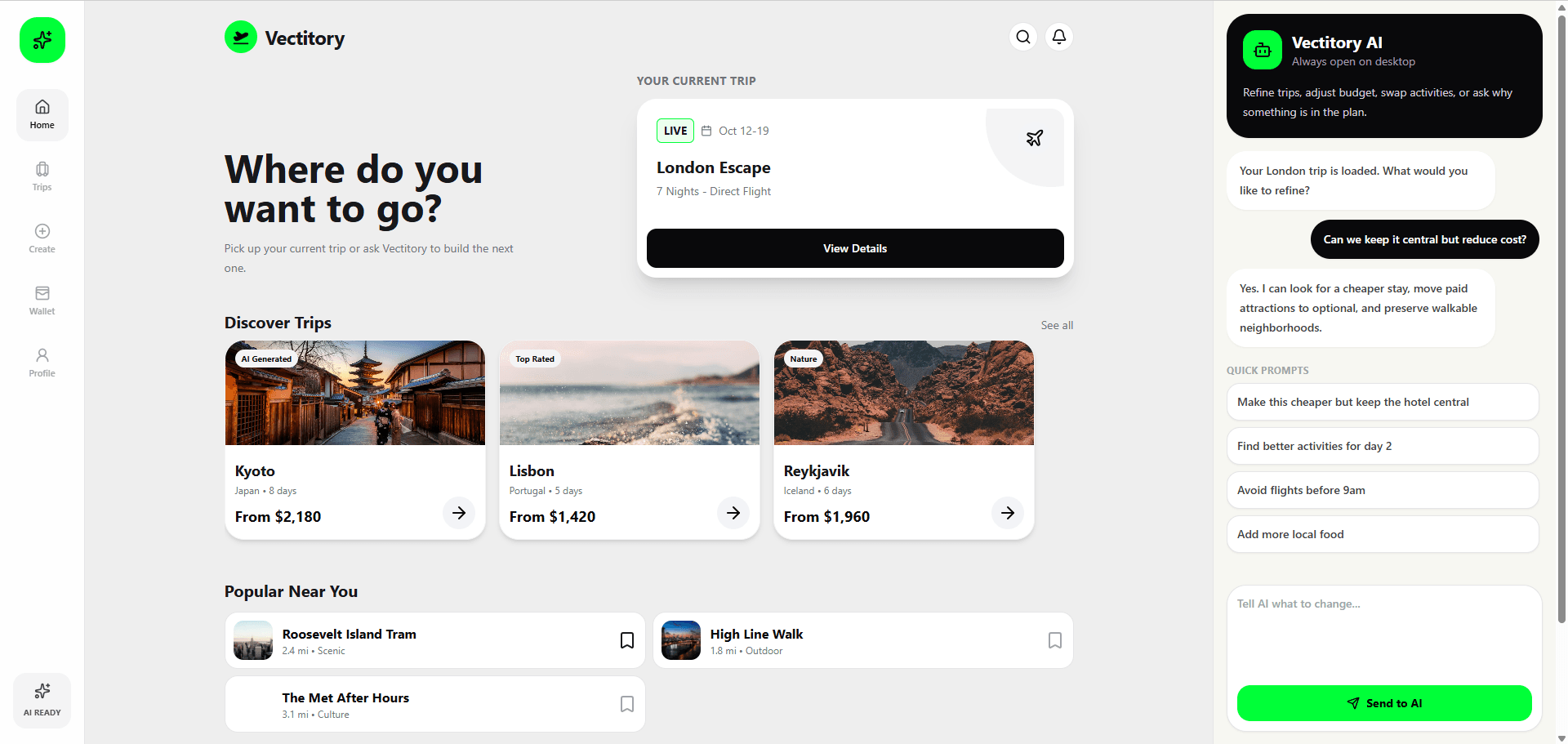 Partner / Creator Trip Page screenshot